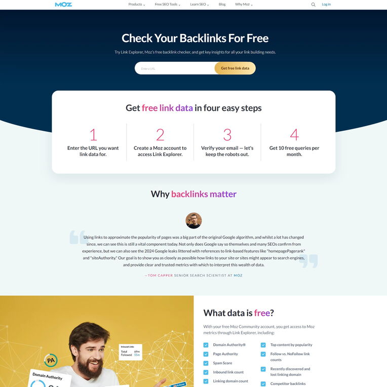 Moz Link Explorer: Analyse von Backlinks, Linking Domains und Ankertexten für SEO-Optimierung
