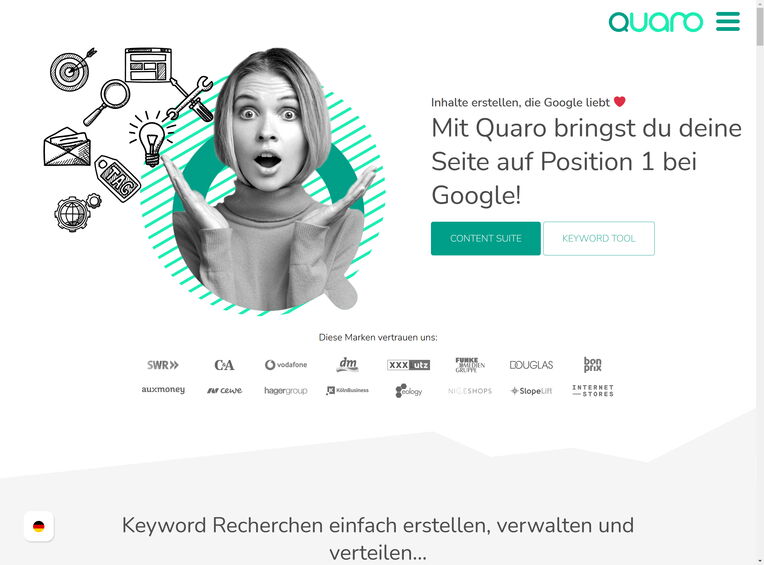 SEO-Tool für internationale Optimierung Quaro: Spezialisiert auf internationale Keyword-Strategien