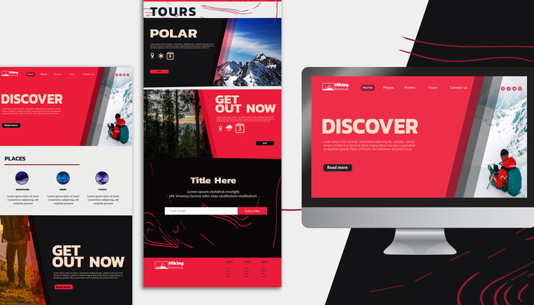 Responsives Website-Design für Wanderungen
