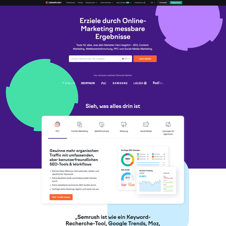 Keyword-Analyse-Tool: Semrush